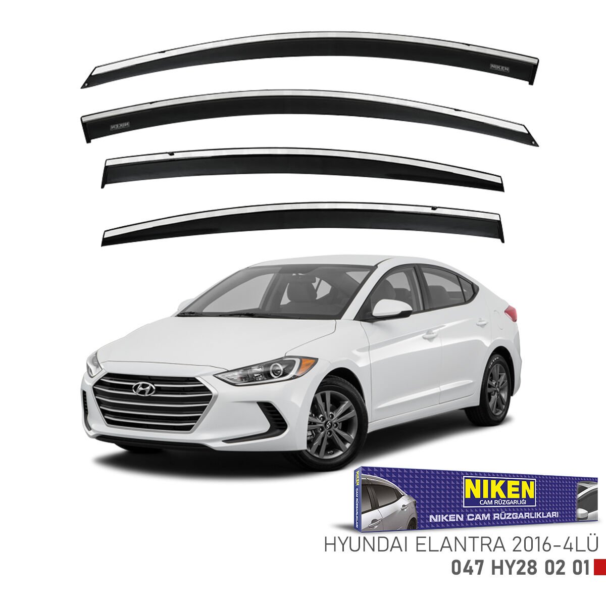 Hyundai elantra cam rüzgarlığı kromlu 2016+niken