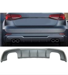Audi a3 hb s3 arka tampon difüzörü ve egzoz ucu seti 2016+