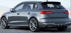 Audi a3 hb s3 arka tampon difüzörü ve egzoz ucu seti 2016+