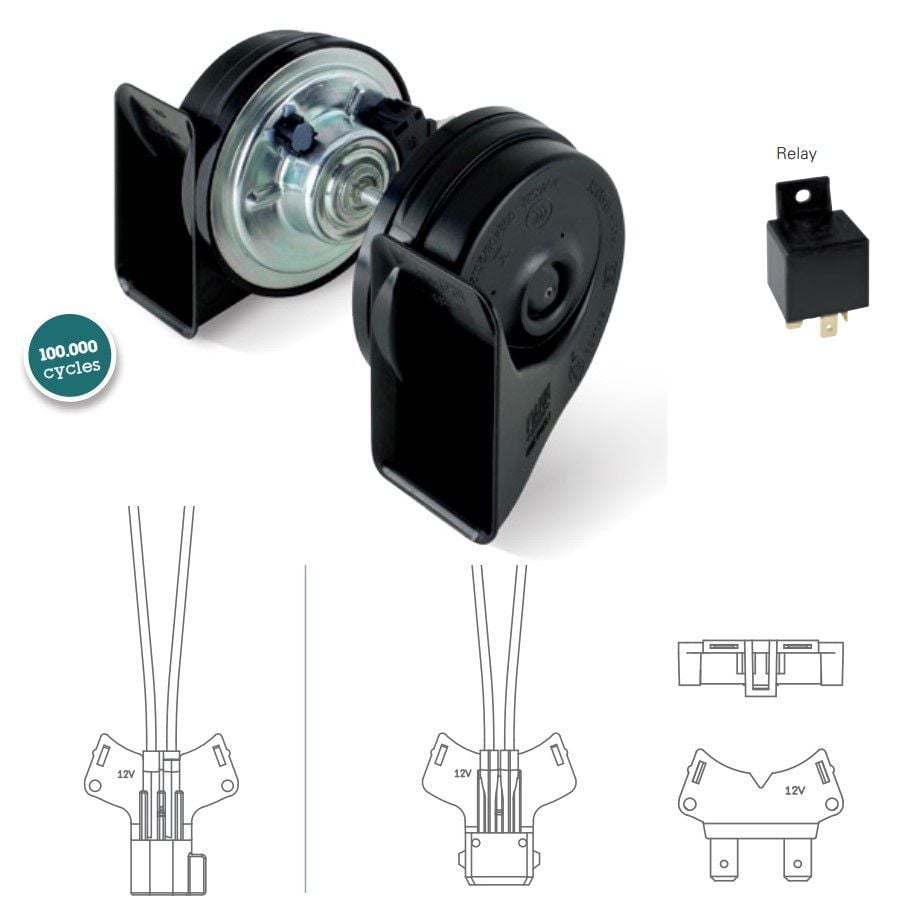 FİAMM DADAT KORNA 12V TAKIM+ROLE FORD+FİAT+VW EM