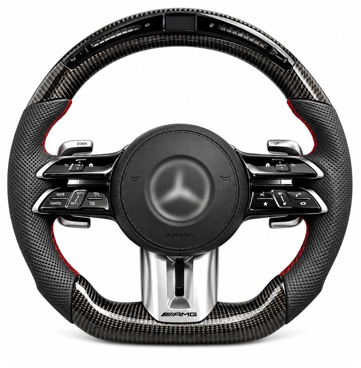 Mercedes amg 2021 direksiyon simidi ledli carbon f1 vites+cruze control+airbag