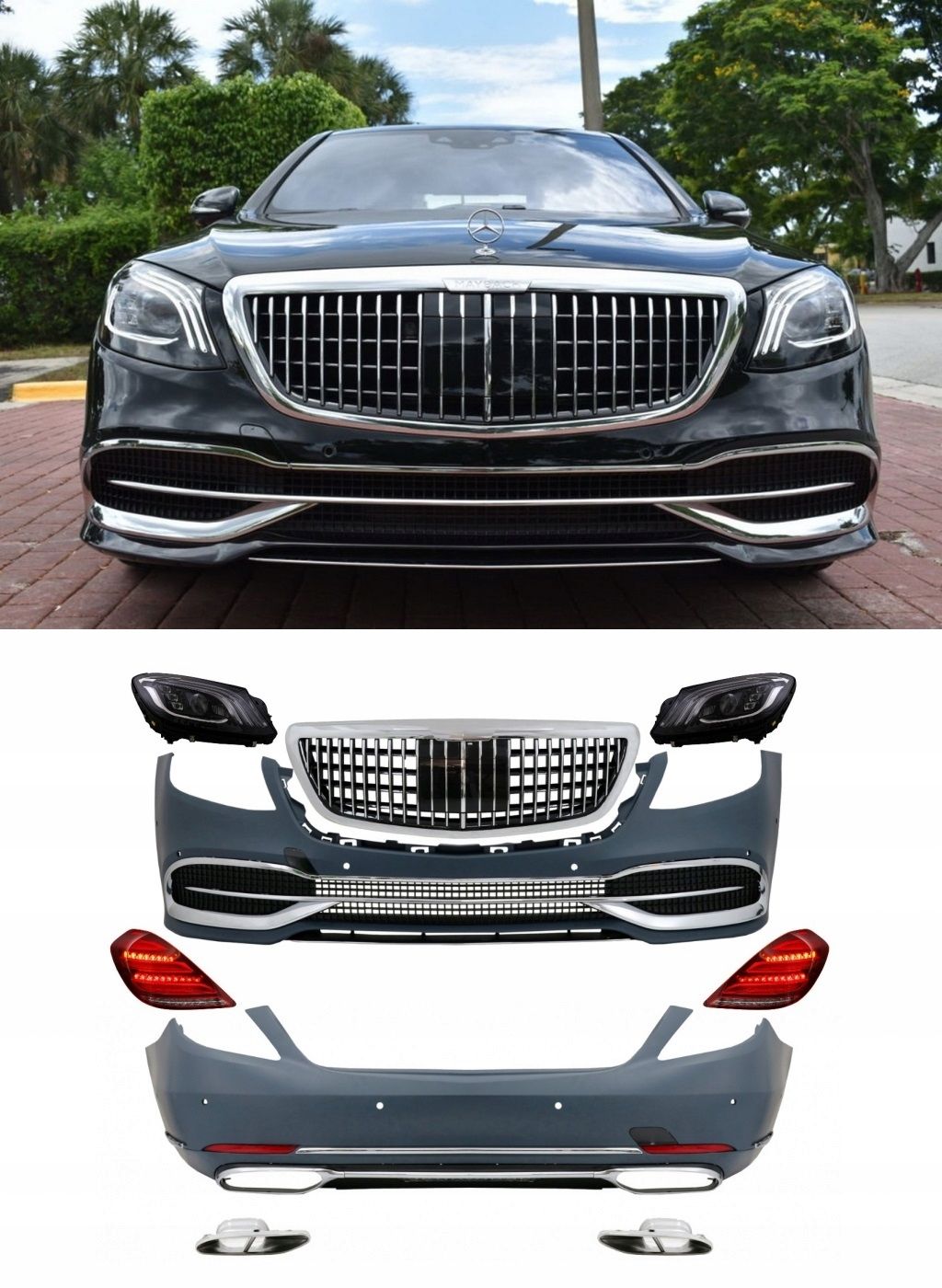 Mercedes w222 maybach dönüşüm body kit full set